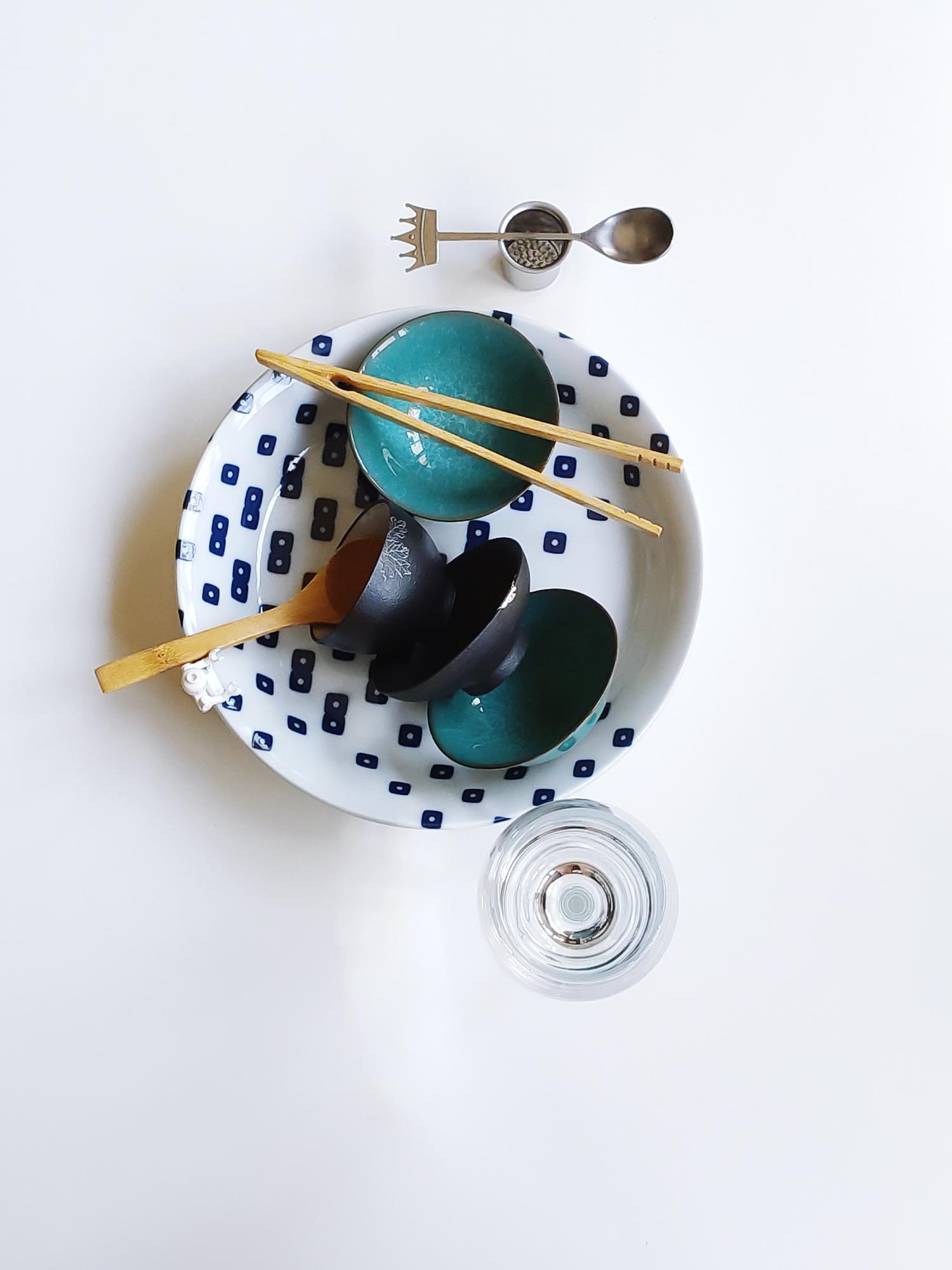 Plating study with geometric garnish